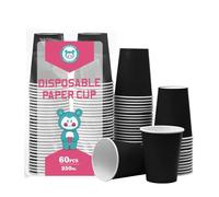 Yuxitia Bicchieri di carta usa e getta neri, 60 bicchieri di carta per fai da te, matrimoni, feste, picnic, barbecue, viaggi ed eventi, 226,8 g (nero)