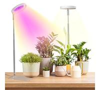 YUYMIKA LED Luci per piante da tavolo, luce per da interno 6000K con timer 3/9/12H, 10 livelli di luminosità, 3 modalità di luce, per piante da interno a spettro completo (480-1-nero) (Bianco-2 Pezzi)