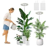 YUYMIKA Spettro completo 72 LED Lampada per piante, 15W Lampada per piante con spina europea e timer automatico 3/9/12, 10 livelli di luminosità regolabili, altezza 12-59inch (2 pezzi)