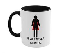 YUYQAQ 1 tazza da caffè in ceramica con scritta "It Was Never a Dress che cambia colore, da donna a bianca", per femministe, creatività, sviluppo termico, 325 ml