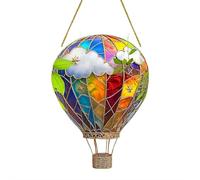 YUYQAQ Lanterna solare a mongolfiera con fiamma tremolante, modello a mongolfiera, lanterne in vetro da appendere per esterni, impermeabile, per giardino, patio, portico, cortile, feste, decorazione