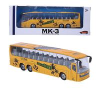 YUYTE 1:50 Autobus in Lega di Autobus per Giocattolo Autobus a Traino con Aprire la Musica per Bambini per Bambini (YELLOW)