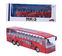 YUYTE 1:50 Autobus in Lega di Autobus per Giocattolo Autobus a Traino con Aprire la Musica per Bambini per Bambini (rosso)