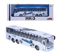 YUYTE 1:50 Autobus in Lega di Autobus per Giocattolo Autobus a Traino con Aprire la Musica per Bambini per Bambini (WHITE)