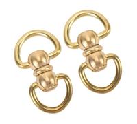 YUYTE 2 Anelli Girevoli a Doppia D in Ottone 40 Mm, Connettore Rotante per Accessori per Attrezzatura Campeggio Artigianale in Pelle, con Gancio a Doppia estremità