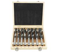 YUYTE 8 Pezzi di Perforazione a Torsione HSS 8pcs per la Plastica in Legno in Metallo 8 Dimensioni 14 Mm-25 Mm per Trapano Ad Alta velocità con Custodia in Legno Duro per il Builder