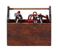 YUYTE Accessori per la Casa /12 Cassetta degli Attrezzi in Miniatura Modello di Cassetta degli Attrezzi in Legno per /12 Accessori per Casa delle Bambole