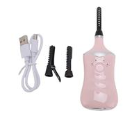 YUYTE Bigodino di Ciglia Riscaldate Elettriche, Bacchetta di Curling Ciglia USB Ricaricabile con 3 Impostazioni di Temperatura 3 Teste di Spazzole Smart Memory Light Indicatori (Rosato)