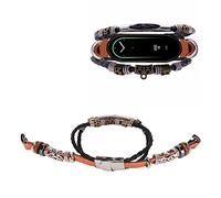 YUYTE Cinturino in Pelle per Bracciale Intelligente, Kit Cinturino per Cinturino Intelligente con Cacciavite Cinturino per Cinturino in Lega di Cuoio Vintage per Mi Band 8 (Marrone)