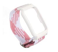 YUYTE Cinturino per Cinturino Regolabile con Custodia Protettiva - Braccialetti di Ricambio per Tessitura Elastica per (Bianco rosa con cornice bianca)