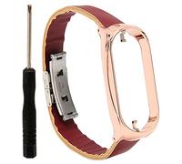 YUYTE Custodia per Paraurti per Cinturino in Acciaio Inossidabile PU Smart War Case Accessorio di Ricambio per Orologio Intelligente Adatto per 7 (Marrone e oro)