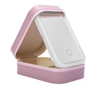 YUYTE Custodia Portatile per Specchio per Trucco Viaggio con Luci a LED, Illuminazione Regolabile in 3 Colori, Piccolo Organizer per Gioielli a Prova di Polvere, Mini Custodia (PINK)