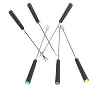 YUYTE Forchette per Fonduta da 6 Pezzi, Forchette Lunghe in Acciaio Inossidabile con Parte Superiore Multicolore, per Fonduta di Formaggio e Cioccolato