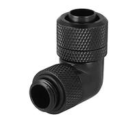 YUYTE G1/4 Fili Colowing Acqua Raccolta di 90 Gradi Angolare a Destra del Gomito Sottile di Rame per il di Raffreddamento Ad Acqua con 3 Punti VELOCE (BLACK)