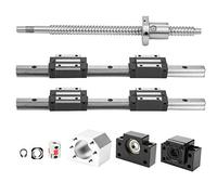 YUYTE Kit 2 Guide Lineari HGR15 e Vite a Ricircolo di Sfere RM1605 da 300 Mm per Automazione e Macchinari
