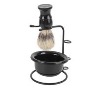 YUYTE Kit Pennello Barba 3 in 1 per Uomo, Pennello Barba Morbido con Supporto in Acciaio Inossidabile e Ciotola per Sapone Acrilico, Set per Toelettatura Barbiere