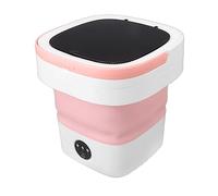 YUYTE Lavatrice Portatile, Mini Lavatrice Pieghevole da 7,5 Litri e Centrifuga Piccola Lavatrice Pieghevole per Campeggio, Camper, Dormitorio, Viaggi, Lavanderia da Viaggio (Rosa)