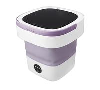 YUYTE Lavatrice Portatile, Mini Lavatrice Pieghevole da 7,5 Litri e Centrifuga Piccola Lavatrice Pieghevole per Campeggio, Camper, Dormitorio, Viaggi, Lavanderia da Viaggio (Viola)