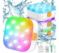YUYTE Luce per Piscina a LED Che Cambia Colore con Timer - IP68, Luce per Piscina RGB con Telecomando per Piscine, Vasche da Bagno e Giardini (White)