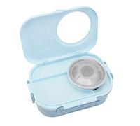 YUYTE Lunch Box da 1450 Ml, Contenitore Termico per Alimenti a Doppio Strato in Acciaio Inossidabile con Anello di Tenuta in Silicone e Set di Posate, per Bambini, Studenti, Scuola, (azzurro)