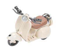 YUYTE Mini Bambola Veicoli Giocattolo, Scooter Elettrico con Luci Musicali per le Figure Bambole Ornamento Desktop, Accessorio per Decori (Beige)