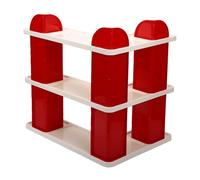 YUYTE Organizzatore per Stazione caffè Supporto da Banco Organizzatore da Tavolo Scaffale in ABS a 3 Livelli con Design Moderno e Minimalista per la Decorazione della Casa del Bal (rosso)