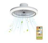 YUYTE Plafoniera con Ventilatore, Luci Ventilatore a Soffitto, Ventilatore a Soffitto con Illuminazione Base Convertitore E27 con Telecomando per Camera da Letto Living Home Silent
