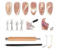 YUYTE Set di Strumenti Magnetici per Unghie 3 in 1 Cat Eye per Smalto Gel - Penna Magnetica a Forma di Cuore e Coniglio con Manico in Legno, Accessorio Multifunzionale per Nail Art