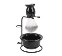 YUYTE Set Pennelli Barba, Kit per Toelettatura con Manico in Legno e Supporto in Acciaio Inossidabile, per Uso Domestico Viaggio Barbiere Uomo