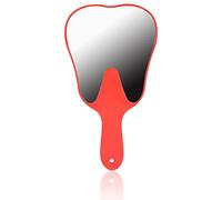 Specchietto per le mani, Cure odontoiatriche, Specchietto per le mani, Carino alla moda, 4 colori, Manico in plastica (rosso)