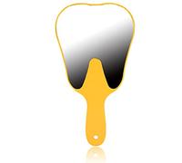 YUYTE Specchietto per le Cure odontoiatriche, Specchietto per le Carino alla moda, 4 colori, Manico in plastica (giallo)
