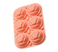 YUYTE Stampo in Silicone per Vaschetta per il Ghiaccio a 6 Scomparti con Imbuto e Coperchio, Design a Prova di Rosa per un Rilascio Senza Sforzo e Bevande Eleganti