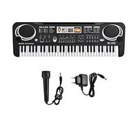 YUYTE Strumento Musicale per Pianoforte per Pianoforte Elettronico a 61 Tasti per Bambini con Microfono 6 Canzoni Demo Ritmi Regolabili e Batteria Al Volume Alimentato a Batteria