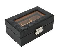 YUYTE Supporto per Espositore per Orologio, Scatola per Orologio Guarda 3 Slot Lockable Cassa per Orologio Antipolvere con Lastra di Vetro Nera