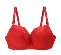 YUYUCH Reggiseni in Pizzo Push-up a Copertura Totale, Reggiseno con Ferretto Imbottito Comfort, Reggiseni T-Shirt Lisci per Tutti i Giorni per Le Donne (5D,Rosso)