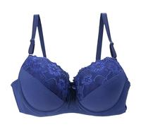YUYUCH Reggiseni in Pizzo Push-up a Copertura Totale, Reggiseno con Ferretto Imbottito Comfort, Reggiseni T-Shirt Lisci per Tutti i Giorni per Le Donne (5C,Blu)