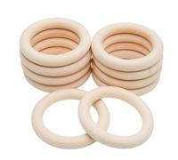 YUYUDEHM 10 anelli in legno per macramè, 10 cm, anelli in legno naturale non finiti, anelli macramè senza vernice, per la creazione di gioielli fai da te