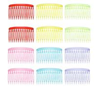 YUYUDEHM 12 pettini laterali francesi, 6 colori, clip decorative laterali da donna, 14 denti, accessori decorativi per capelli per fare styling, chignon
