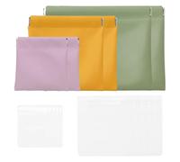 YUYUDEHM 6 sacchetti cosmetici tascabili, 10 sacchetti per gioielli in PVC, borsa portatile per trucco da viaggio, Viola/Giallo/Verde