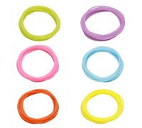 YUYUDEHM 60 braccialetti colorati in silicone gelatina, braccialetti arcobaleno luminescenti, accessori neon anni '80, 3 colori, 2.56inches, Silicone, Nessuna pietra preziosa