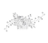 YUYUETIME 3 Pezzi Accessori Capelli Sposa Argento, Set Forcine con Perline e Cristalli per Cerimonia Donna e Ragazza