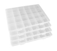 YuYueWeiXiao 4 pezzi 24 scomparti trasparenti per piccoli oggetti, organizzatore gioielli per orecchini, perline, stoccaggio, forniture per ufficio, plastica Lego, scatola per attrezzi da pesca