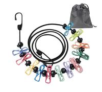 YuYueWeiXiao Filo portabiancheria portatile da viaggio, retrattile con 12 clip e 13 fibbie di posizionamento per viaggi, vacanze, attività all'aperto, campeggio (180-360 cm)