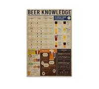 YUYUMEGDE Bartender Beer Knowledge, poster decorativo da parete, per soggiorno, camera da letto, decorazione moderna per camera da letto, 60 x 90 cm