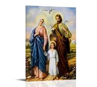 YUYUMEGDE Poster decorativo da parete con la Sacra Famiglia su tela, stampa artistica moderna, per camera da letto, 50 x 75 cm