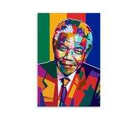 YUYUMEGDE Poster decorativo da parete con Nelson Mandela, pittura a olio pop art, stampa moderna su tela, poster decorativo per camera da letto, per camera da letto (30 x 45 cm)