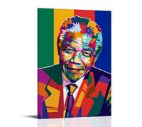 YUYUMEGDE Poster decorativo da parete con Nelson Mandela, pittura a olio pop art su tela, stampa moderna, per camera da letto, per camera da letto, 40 x 60 cm