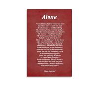 YUYUMEGDE Poster decorativo da parete con poesia Alone Edgar Allan Poe, stampa artistica moderna su tela, poster decorativo per camera da letto (60 x 90 cm)