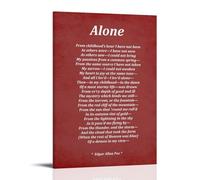 YUYUMEGDE Poster decorativo da parete con poesia Alone Edgar Allan Poe, stampa artistica moderna su tela, poster decorativo per camera da letto, 20 x 30 cm