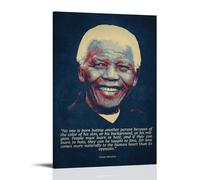 YUYUMEGDE Poster decorativo da parete in stile retrò, con citazioni di Nelson Mandela, poster decorativo moderno su tela, per camera da letto, per camera da letto, 20 x 30 cm